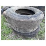 Stack of 275/80R22.5 tires (3)