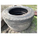 Stack of 255/70R22.5 tires (2)