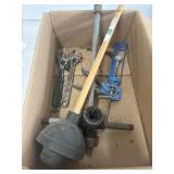 Plunger, wrenches, etc