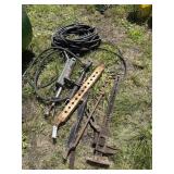 Jack, drawbar, hoses, etc