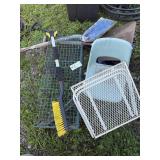 Chair trap and shovels