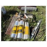 Level, miter box and saw, handyman coil