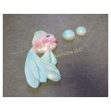 vintage Miller studios chalkware fish w bubbles