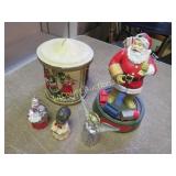 vintage Christmas ornaments Coca cola santa bank