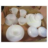 Translucent white milk dperession glass dinnerware