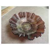 beautiful carnival glass bowl
