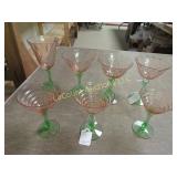 Vintage Tiffin Watermelon glasses stemware