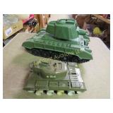 Remco Bulldog tank battery operated & lg plastic