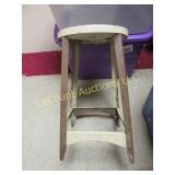 small vintage metal shop stool
