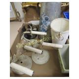 3 vintage wall sconces metal vases decor