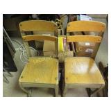 pair mini childrens school chairs