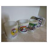 4 Snoopy mugs 3 are Fire King