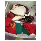 tote w beautiful Christmas hat Christmas linens