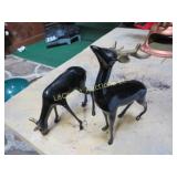 2 mid century modern metal reindeer deer