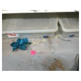 2 flat under bed storage bins w wheels