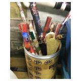 barrel w Christmas wrapping paper