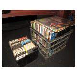 crate LP albums and 8 track tapes assorted oldies