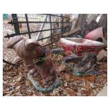 concrete donkey wagon garden decor