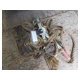 vintage pulleys come-a-long rope