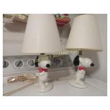pair Snoopy lamps