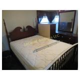 Bedroom set head footboard chest dresser night