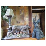 schnauzer figure wolf lamp