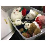 tote w beautiful Christmas plush bears