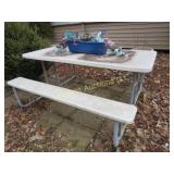 Picnic table plastic seats top good used condition
