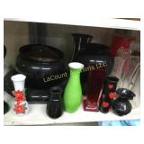 black glass vases nice selection