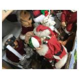 Christmas decor Santas  w many dogs figures