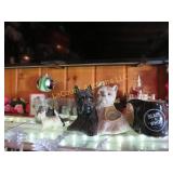 Scottie dogs decanter pitcher black white glasses