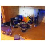 blue glass vases decor flower