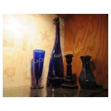 beautiful blue glasseware vases candlestick