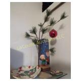 2 Charlie Brown Trees Platter
