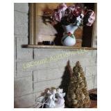 pinecone tree lighted angels poinsettias