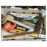 2 handled meat knife saws old tools