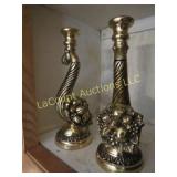 Solid Brass Horn of Plenty candle stick holders