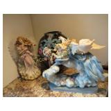 huge angel statues and large vase 1 fiber optic