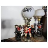 vintage bat lights red nose lamp pole