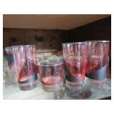 12 mod black & red bar glasses tubs