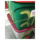 3 storage tubs totes nice w paint numbers on