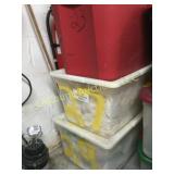 3 storage totes markings on the, otherwise nice