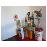 6 booze bottles matching pour spouts