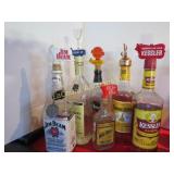 6 booze bottles matching pout spouts
