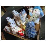 Snowman figure lot tree trinket box