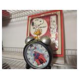 Snoopy Red Barron clock vintage hair set mirror