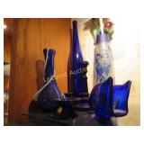 beautiful blue art glass vases candlestick