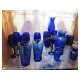 beautiful blue glassware wine vases