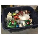 tote w beautiful Christmas ornaments decor