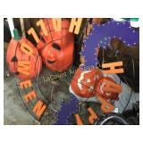 halloween blow mold lights and sign